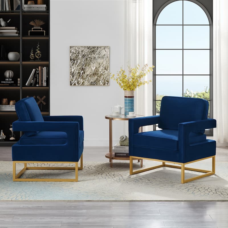 Velvet Barrel Accent Chair, Comfy Upholstered Lounge Club Chair, Reading Chair with Open Armrest & Metal Base for Living Room