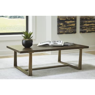 Signature Design by Ashley Balintmore Metallic/Brown Rectangular Cocktail Table