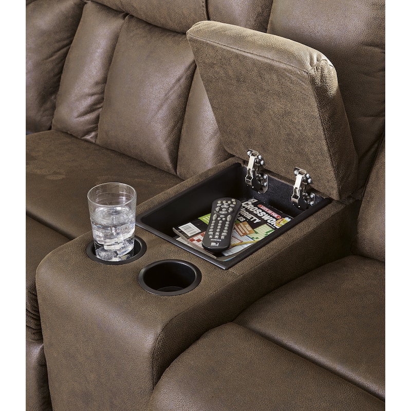 Signature Design by Ashley Trail Boys Brown 2-Piece Reclining Sectional - 118"W x 105"D x 39"H