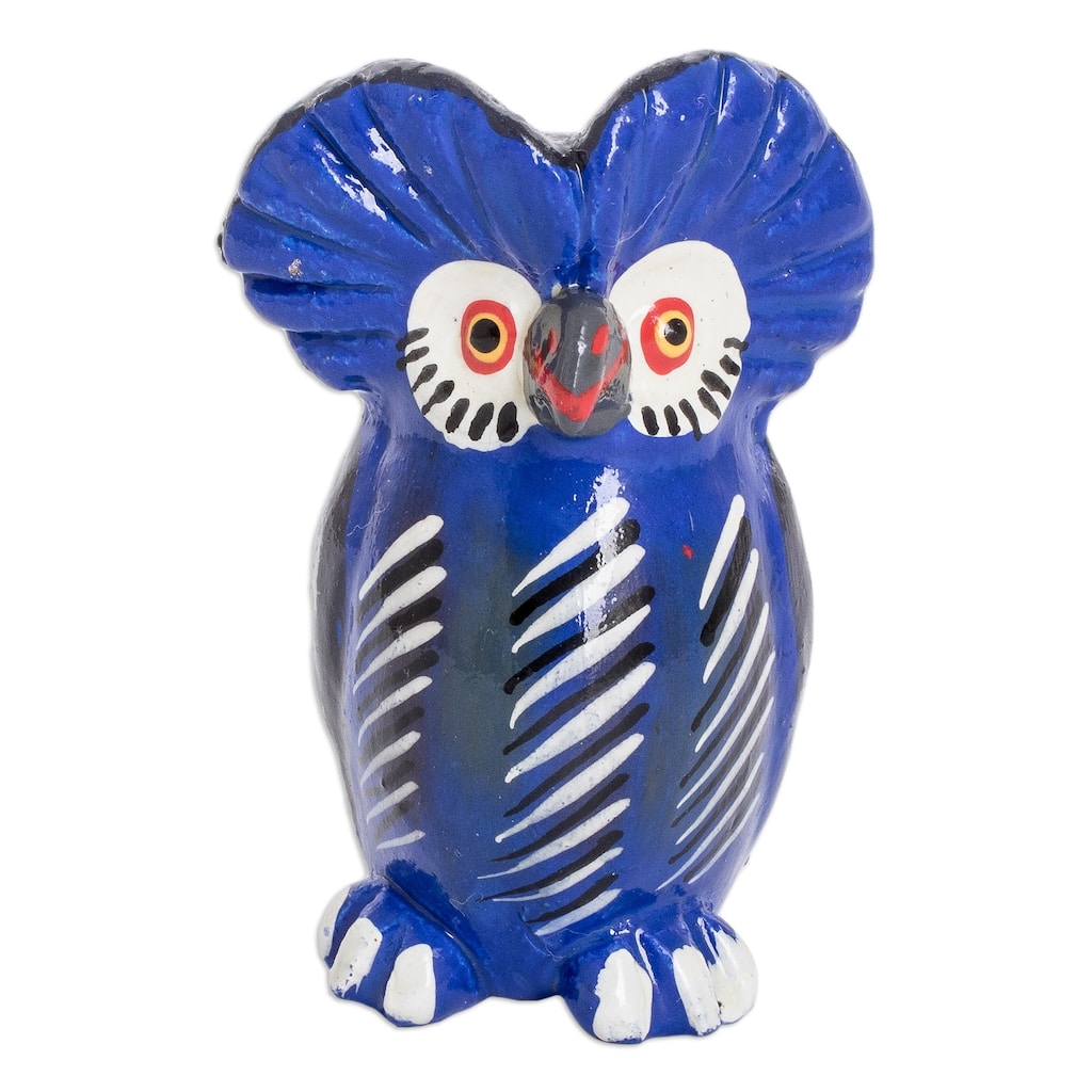 Novica Handmade Delightful Tecolote Ceramic Figurine