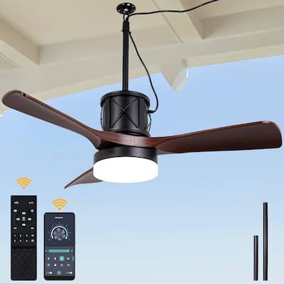 Cusp Barn 42-In Farmhouse Outdoor Indoor Ceiling Fan with Light and Remote, DC Motor Reversible Dimmable Ceiling Fan for Patios
