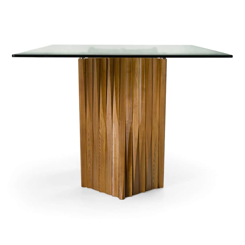 Modrest Corbin Mid-Century Walnut & Glass Dining Table