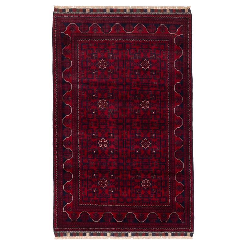 ECARPETGALLERY Hand-knotted Finest Khal Mohammadi Red Wool Rug - 4'4 x 7'0