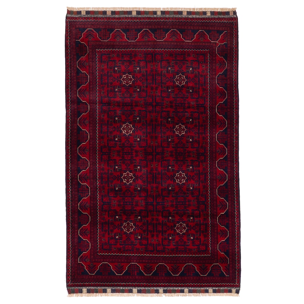 ECARPETGALLERY Hand-knotted Finest Khal Mohammadi Red Wool Rug - 4'4 x 7'0