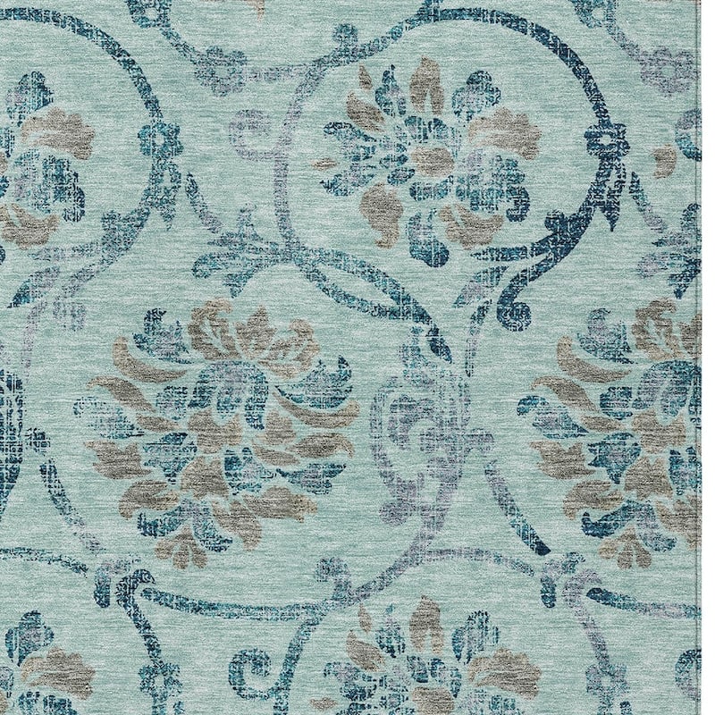 HomeRoots Floral Traditional Rectangle Outdoor Rug