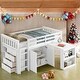 preview thumbnail 2 of 38, Rubber Wood Loft Bed with Storage and Pulling-Out Desk,Twin Size