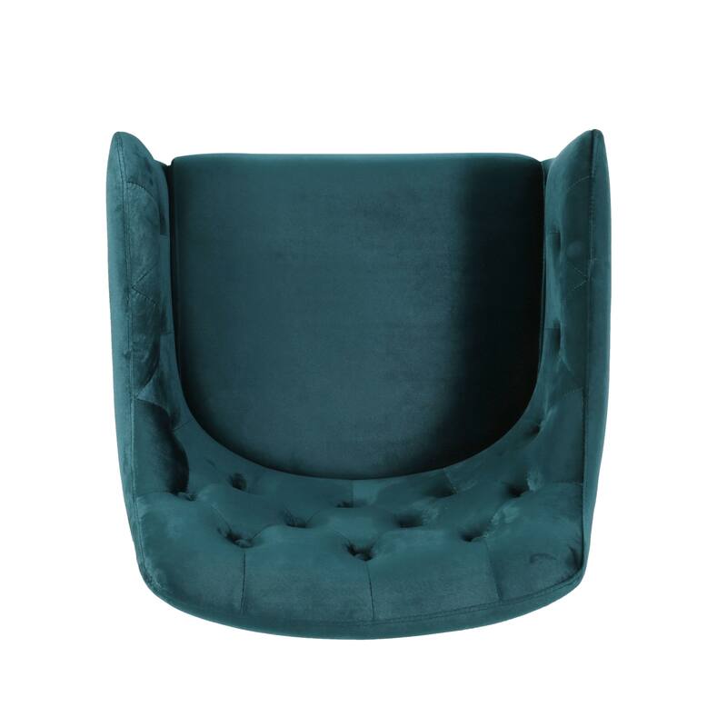 Modern 26" Upholstered Button Tufted Club Chair with Iron Frame for Living Room