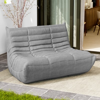 Outdoor Club Chair Patio Wood Arm Chair with Cushion Set of 2