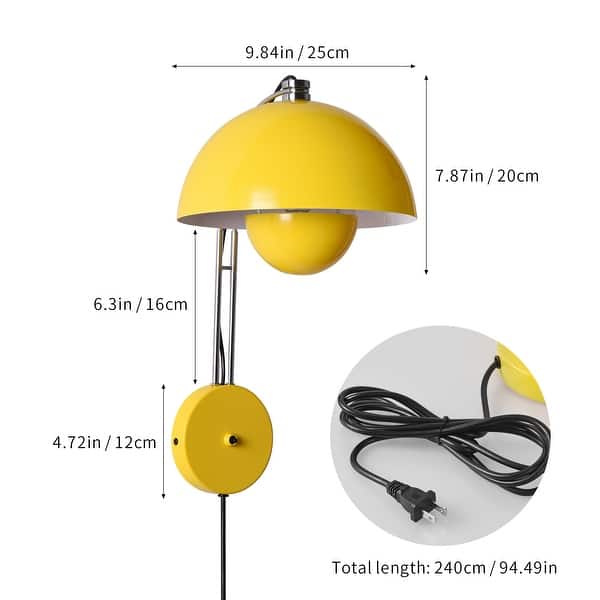 dimension image slide 0 of 7, Modern Mid-Century Art Flower Bud Wall Sconces Sleek Plug in Wall Light Fixtures