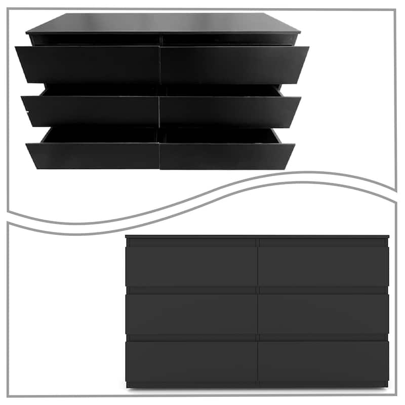 Minimalist Design Wooden Storage Dresser with Six Drawers