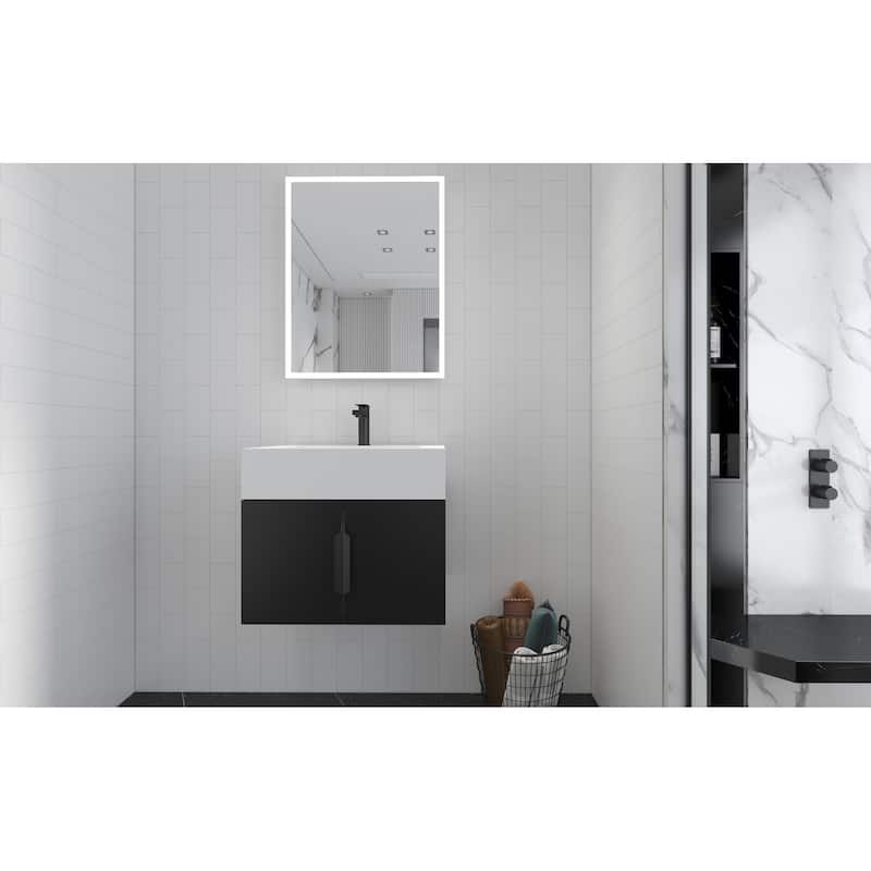Nile 24-Inch Wall Mounted Bathroom Vanity Set w/ White Top
