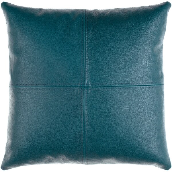 blue leather pillow