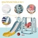 preview thumbnail 2 of 3, 4 in 1 Toddler Slide with Adjustable Seat Height and Basketball Hoop