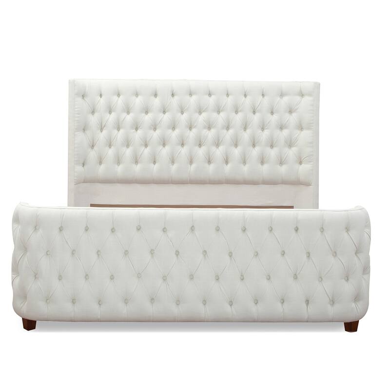 Chateau Fabric Upholstered Shelter Panel Bed Frame