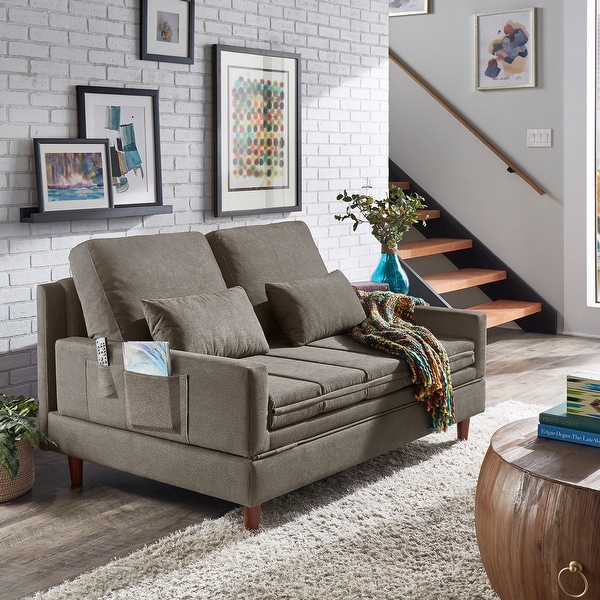 Cicero Grey Fabric Upholstered Convertible Settee by iNSPIRE Q Classic. Opens flyout.