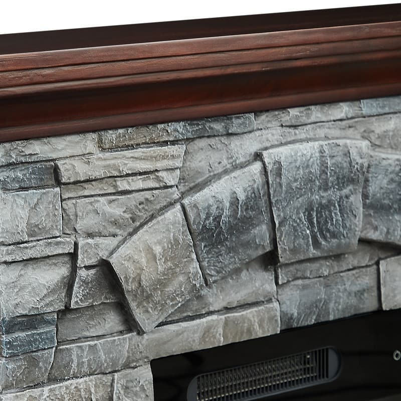 40 in. Faux Stone Freestanding Electric Fireplace - 40" in Width