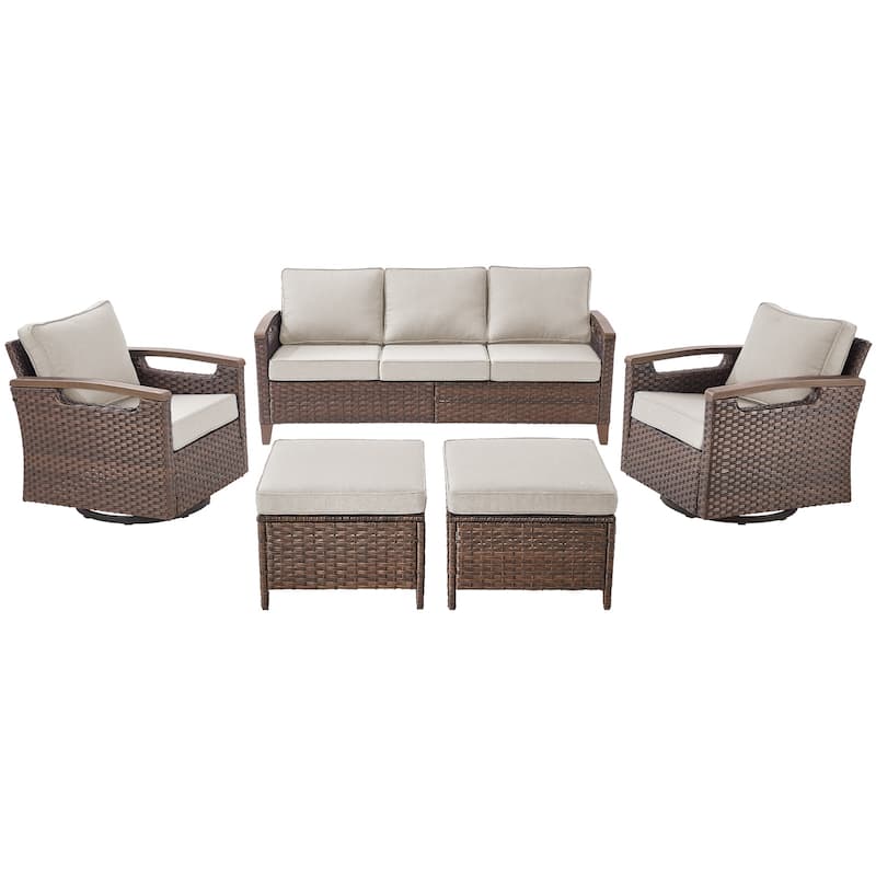 Pocassy Patio Sofa PE Wicker Set