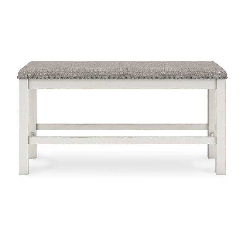 Signature Design by Ashley Robbinsdale Gray/White Counter Height Dining Table and 2 Bar stools and Bench
