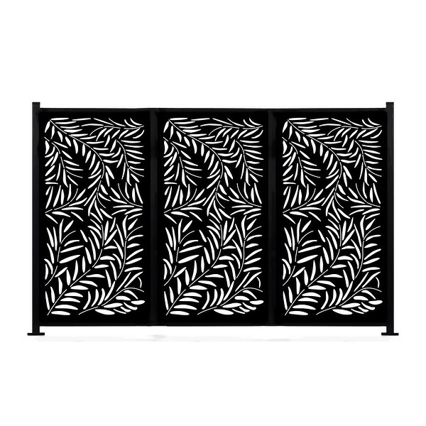 HighlanderHome Freestanding Modular Metal Privacy Screen, 4FtX 6Ft