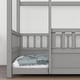 preview thumbnail 3 of 20, Twin Size Pine Wood Floor Bed with House Roof Frame, Fence Guardrails for Kids, Boys and Girls