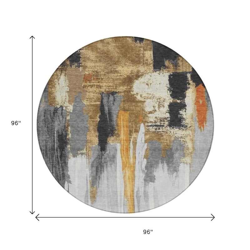 HomeRoots Abstract Transitional Rectangle Outdoor Rug