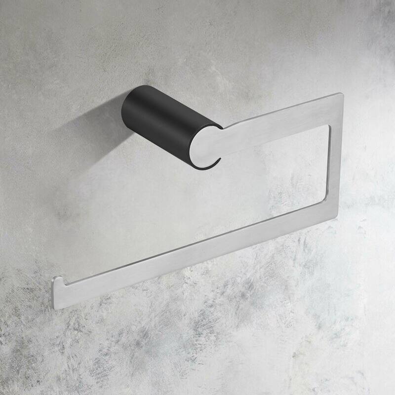 4-Piece Nickel Black Bathroom Hardware Set in Stainless Steel