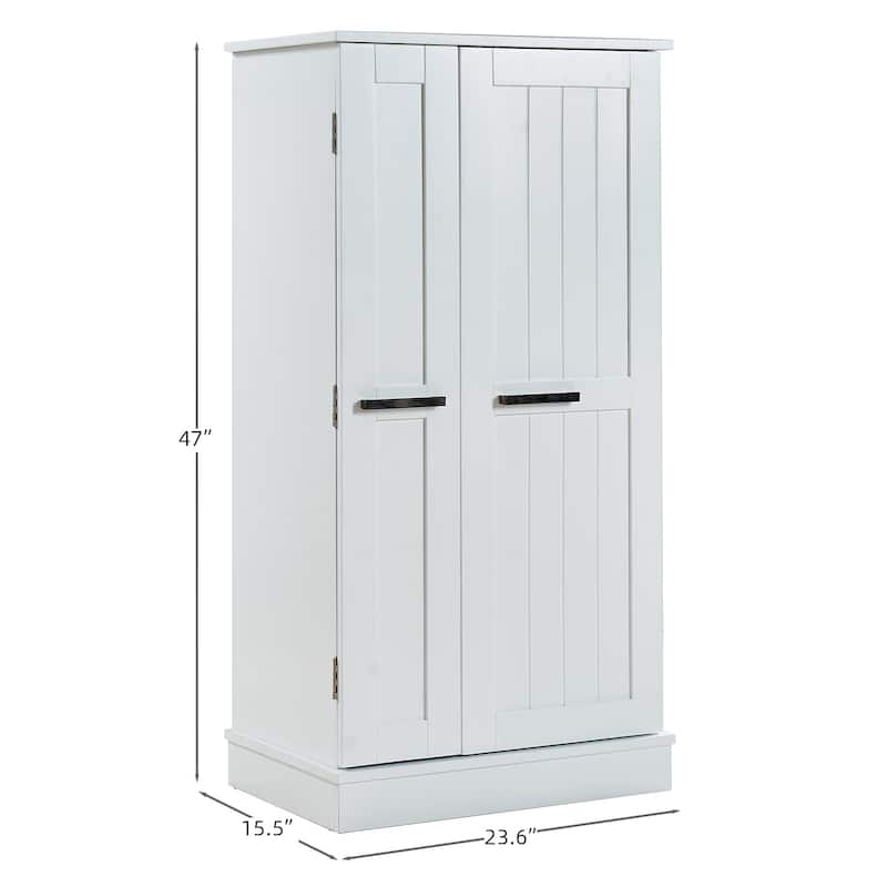 Kitchen Pantry Storage Cabinet,Freestanding Pantry Cabinet with Doors & Adjustable Shelves, Small Food Pantry Cabinet