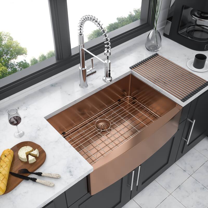 Farmhouse 16 Gauge Single Bowl Stainless Steel Kitchen Sink