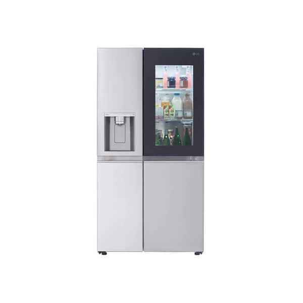 slide 2 of 3, LG 27 cu. ft. Side-By-Side inchstaView Refrigerator