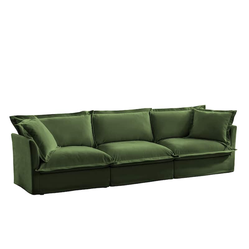 Modern Sectional Sofa Chenille Upholstered Modular Couch with Pillows