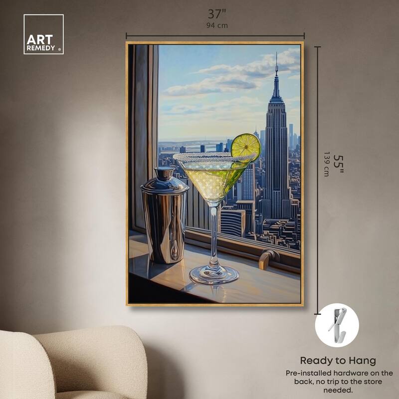 Classy Drink in NYC Canvas by Art Remedy