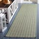 SAFAVIEH Courtyard Carolann Indoor/ Outdoor Waterproof Patio Backyard Rug - 2'3" x 8' Runner - Dark Green/Beige