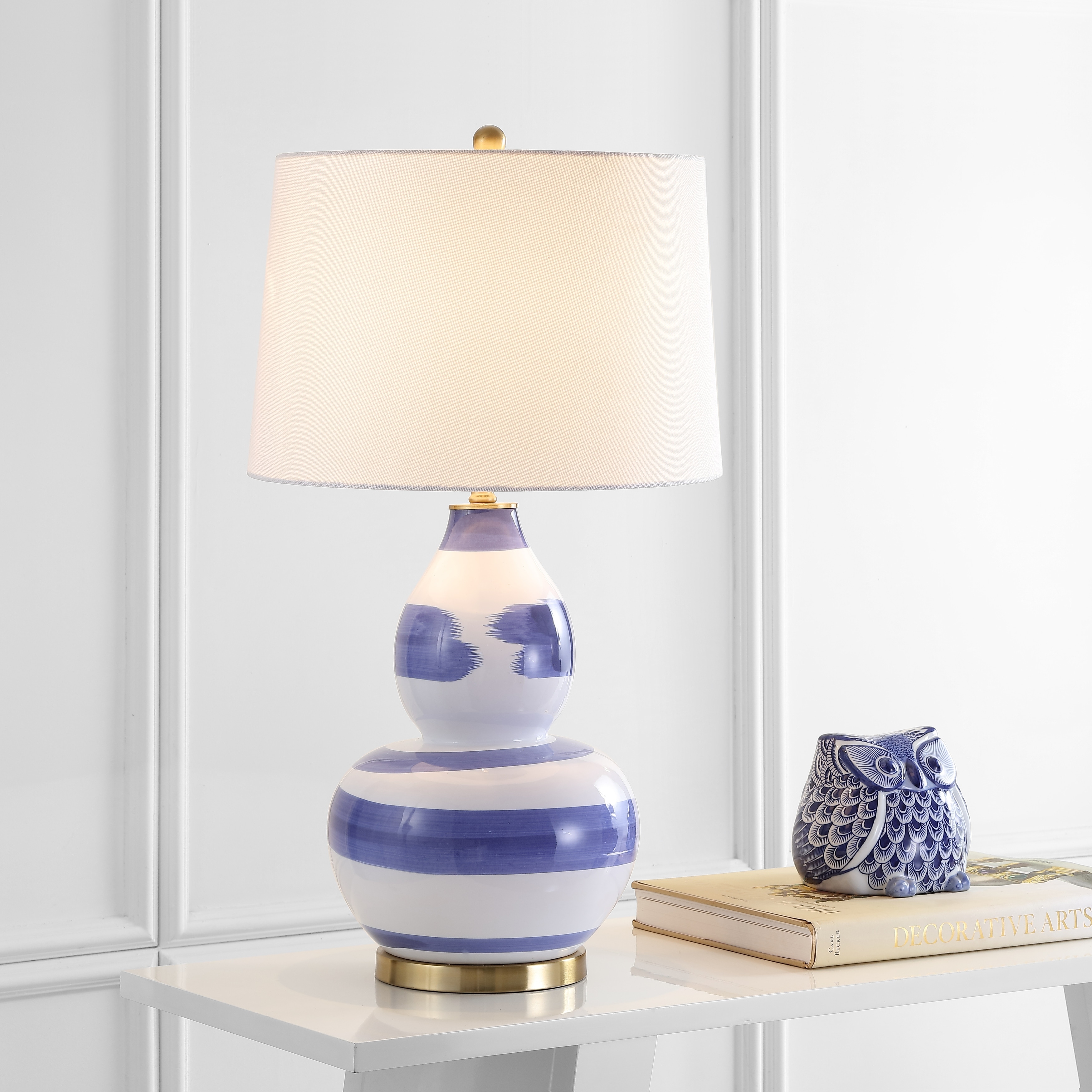 SAFAVIEH Lighting Heidje Scandinavian Linen Table Lamp, 32-Inch - 18Wx18Dx32H