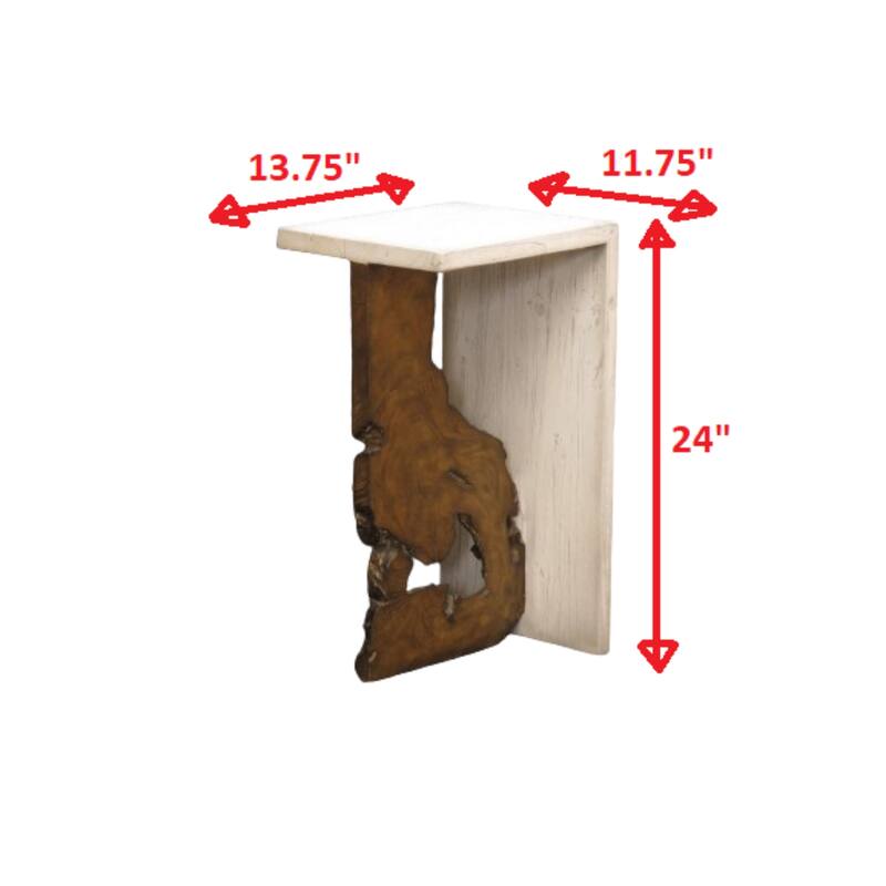 Cross Section Wooden Accent Table - 24" - White and Brown