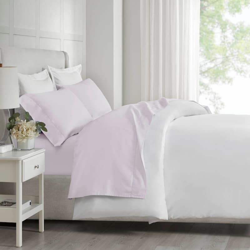 Madison Park 500 Thread Count Egyptian Cotton Deep Pocket Sheet Set - Queen - Lilac