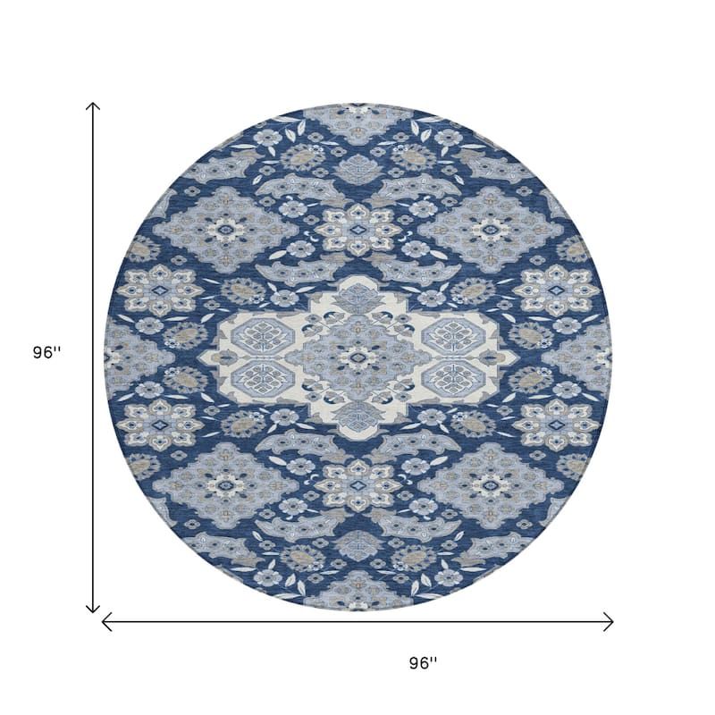 HomeRoots Medallion Traditional Rectangle Outdoor Rug