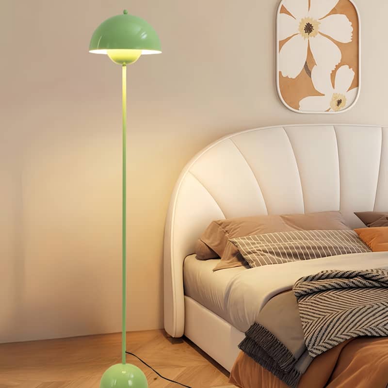 Industrial Metal Shade White/Black/Gold Floor Lamp with Foot Switch Modern Tall Standing Lamp for Living Room