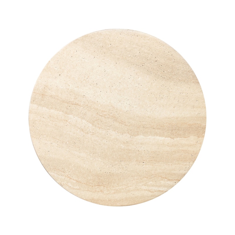 Rokka Drum Concrete Side Table with Stone Texture