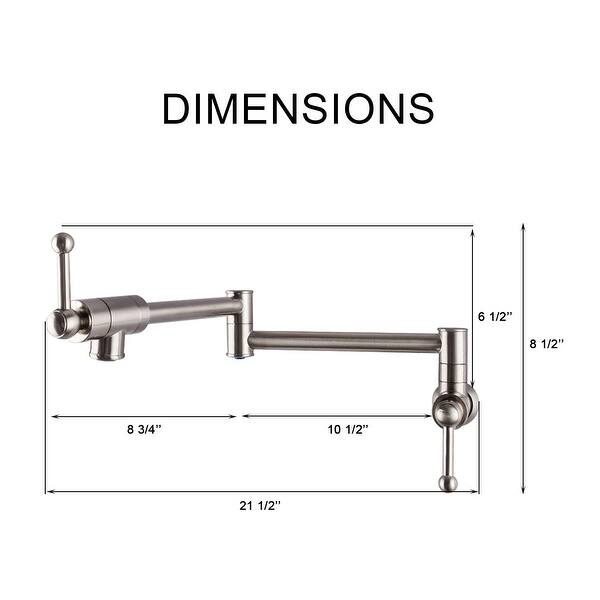 Wall Mount Brushed Nickel Pot Filler Faucets Two Lever Handle Folding