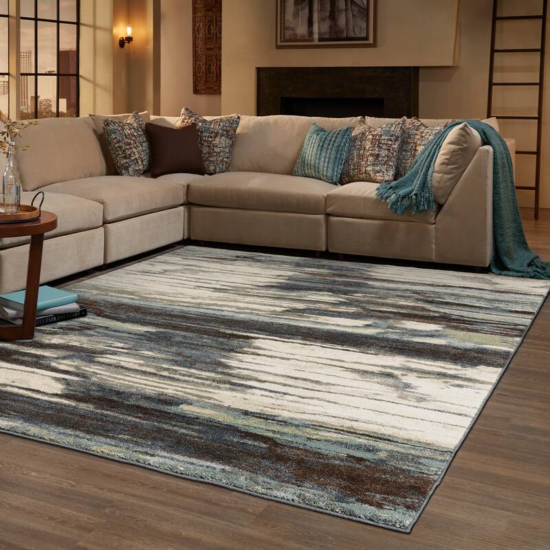 Style Haven Miina Layers Blue/ Ivory Rug
