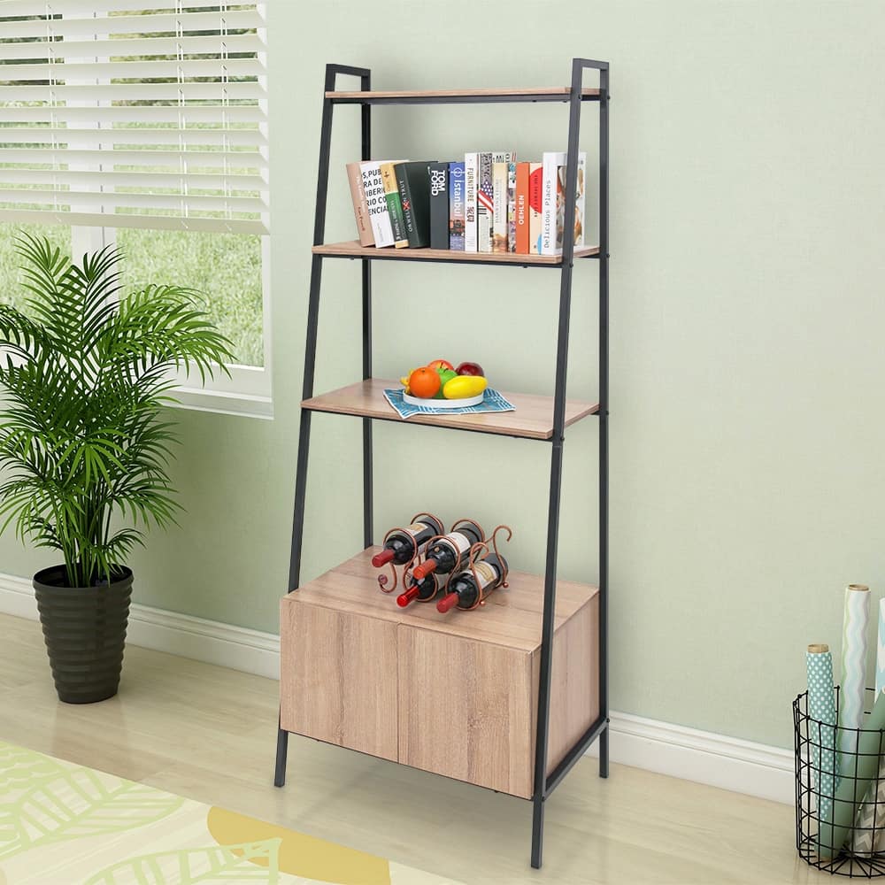 4 Tier Book Case with Cabinet - N/A