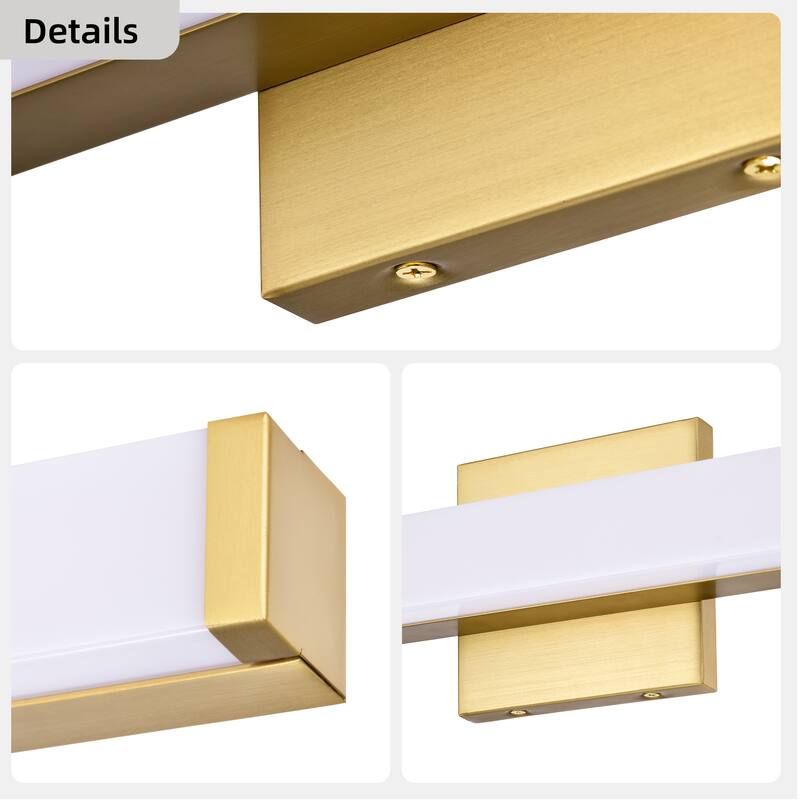 Modern Integrated LED Vanity Light Bar - 6 Variants (24in/30in, Matte Black/Brushed Nickel/Gold), 3000K, Damp Rated for Bathroom