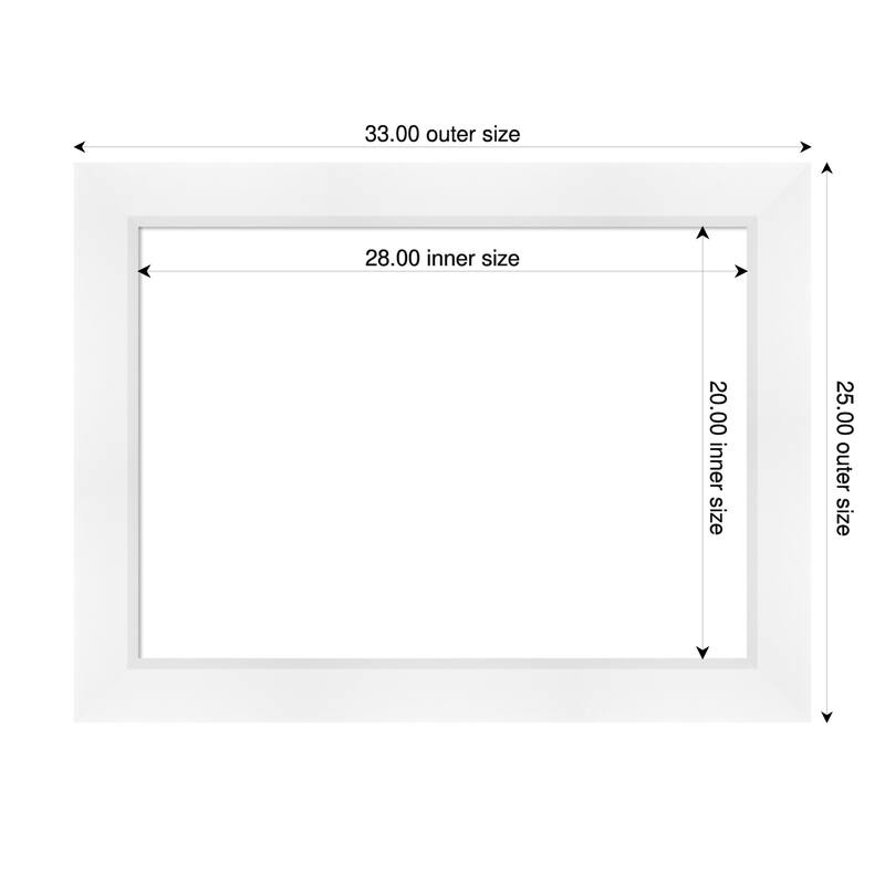 Sloped Framed Dry Erase Magnetic Board - 33 x 25 in - Sloped White