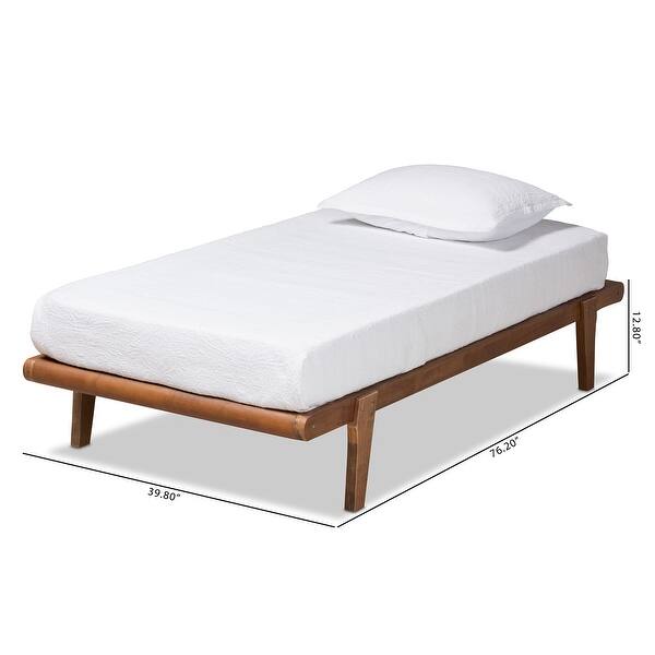 Kaia Walnut Brown Finished Wood Twin Size Platform Bed Frame