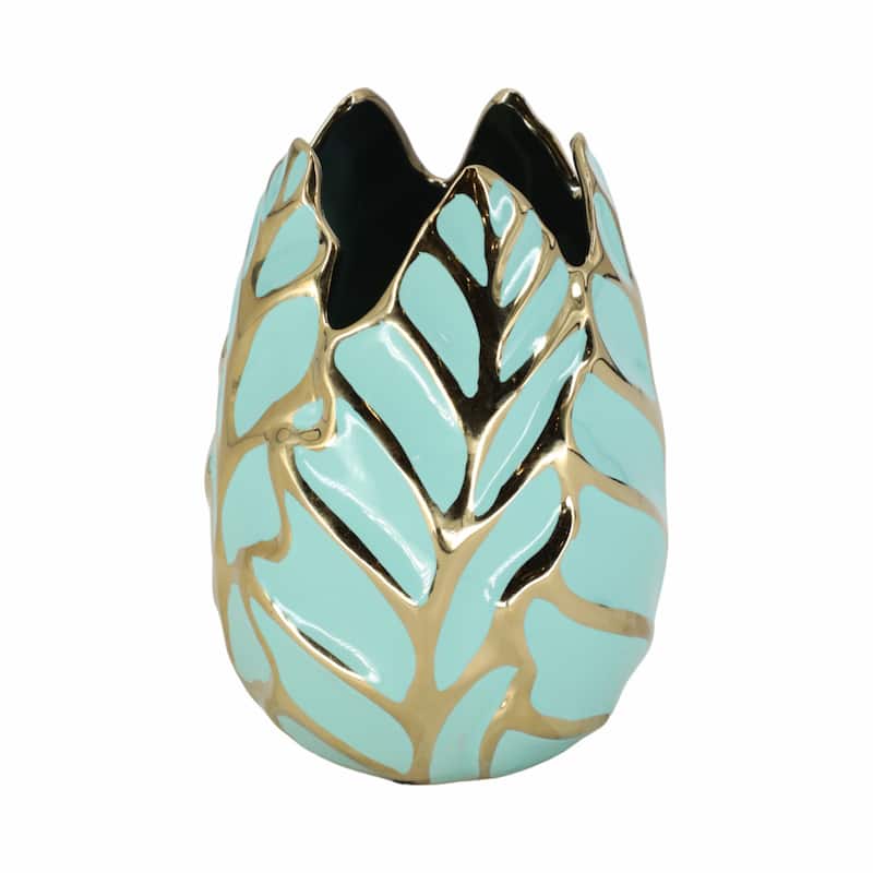 Sagebrook Home Leaf Ceramic Accent Vase