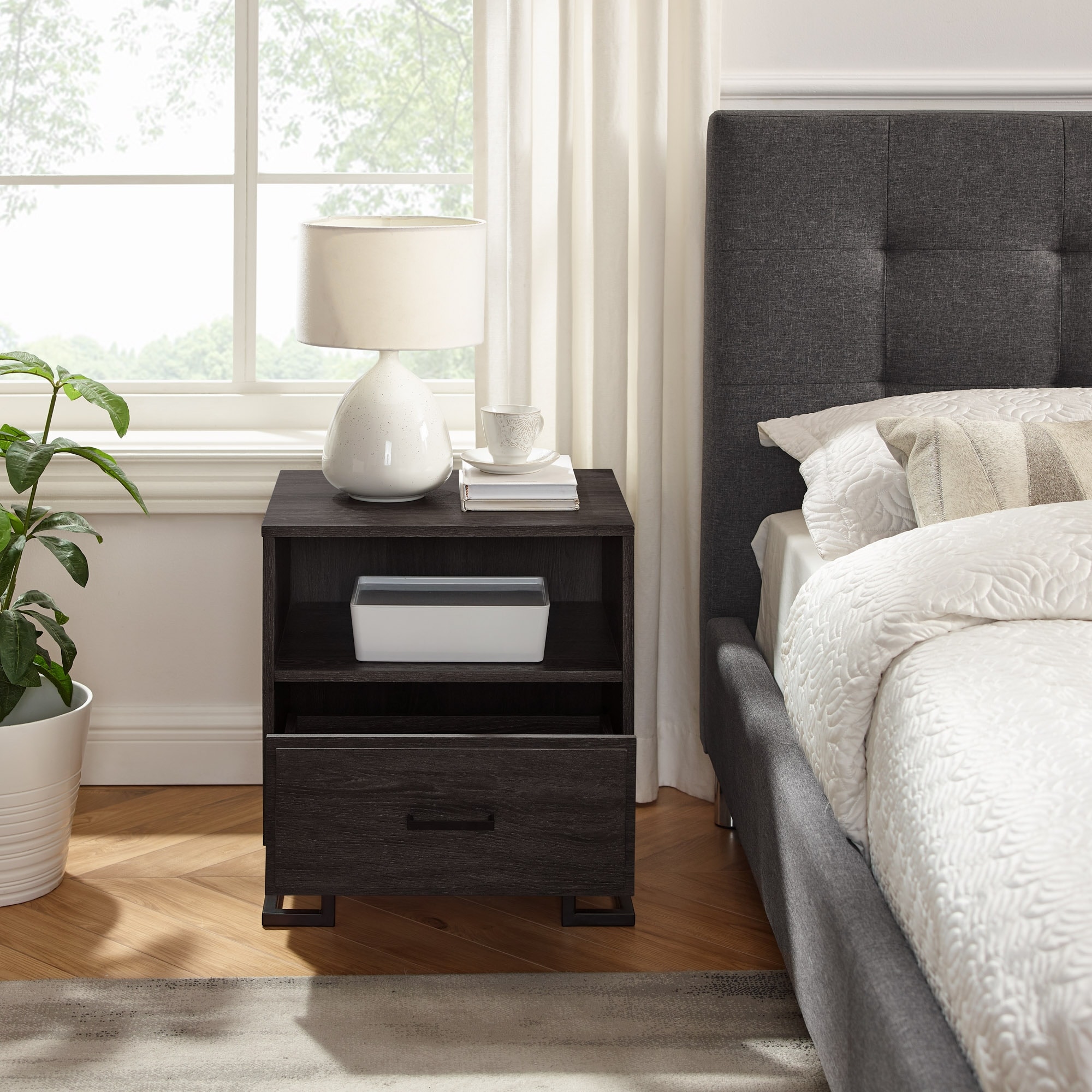 Nightstand metal on sale base