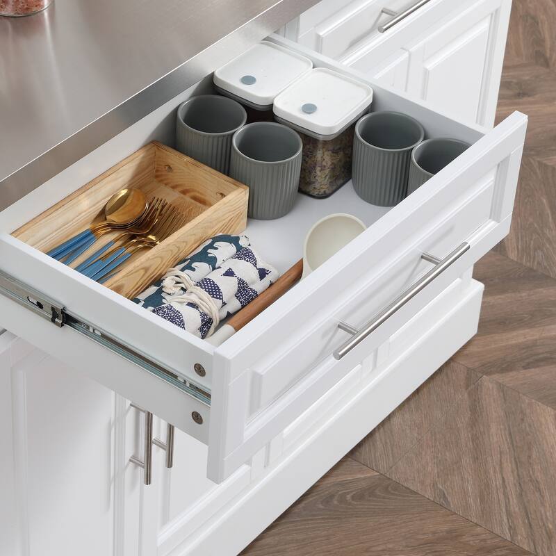 Rolling Kitchen Island with Storage
