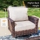 preview thumbnail 6 of 99, MAISON ARTS Extra-Large Patio Wicker Sofa Conversation Set with Coffee Table, Oversize Seat with 5.5'' Thick Padded Cushion