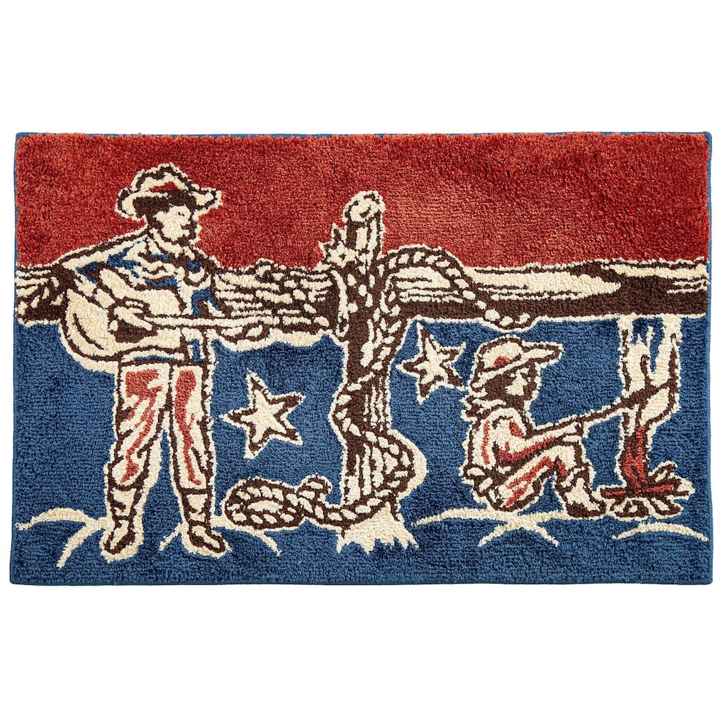 Tasha Polizzi for Paseo Road Patchwork Bandana Strumming Cowboy Jacquard Bath & Kitchen Rug, 24" x 36",