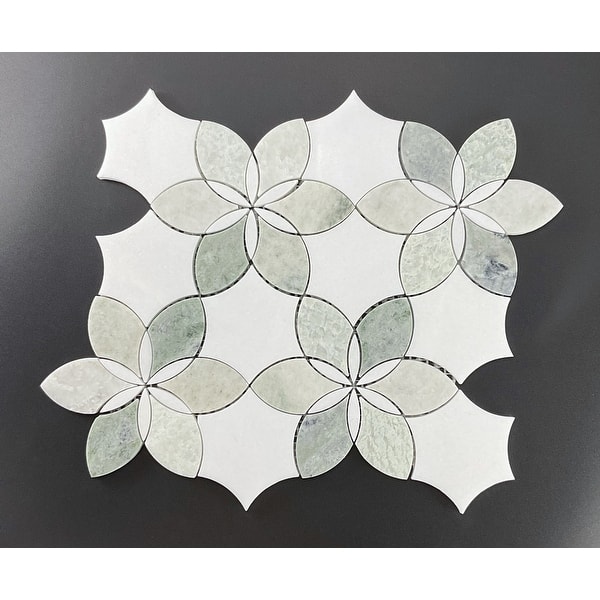 Water Jet - Marble Daisy Flower Pattern Mosaic Wall & Floor Tile - 1 ...